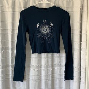 Urban Outfitters Navy Long Sleeve Tee